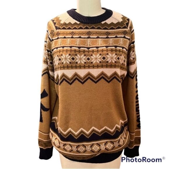 EUC RARE DUTCH BROS NORDIC FAIR ISLE CREWNECK SWEATER SIZE LARGE - Picture 1 of 7